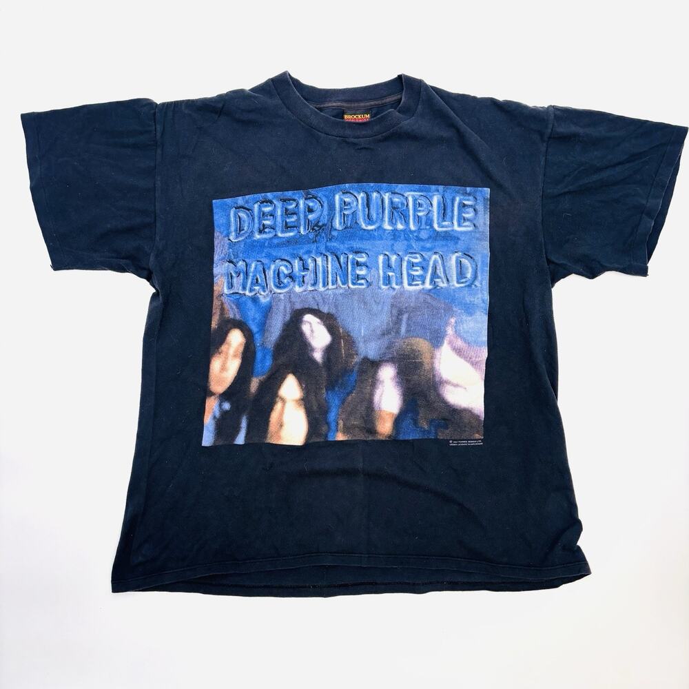 Vintage 90s Deep Purple Machine Heads Band Tee Shirt Brockum XL Metal Rock Grail